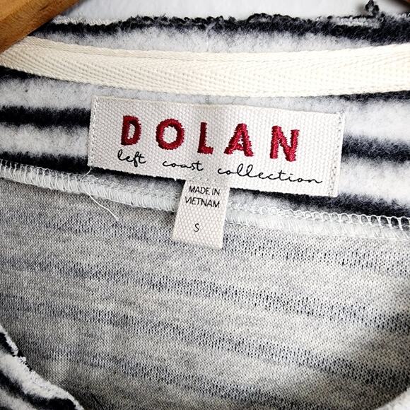 Dolan Anthropologie Left Coast Collection Striped Brushed Fleece Moto Jacket - Picture 5 of 14